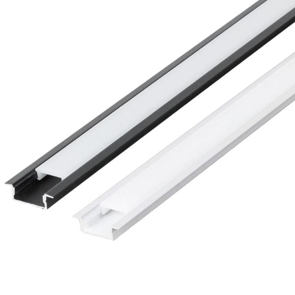Kit 50 Perfil de Led Reforçado Embutir 24x7mm Barra 3m para Fita de Led Pasilux Imagem de Kit 50 Perfil de Led Reforçado Embutir 24x7mm Barra 3m para Fita de Led Pasilux