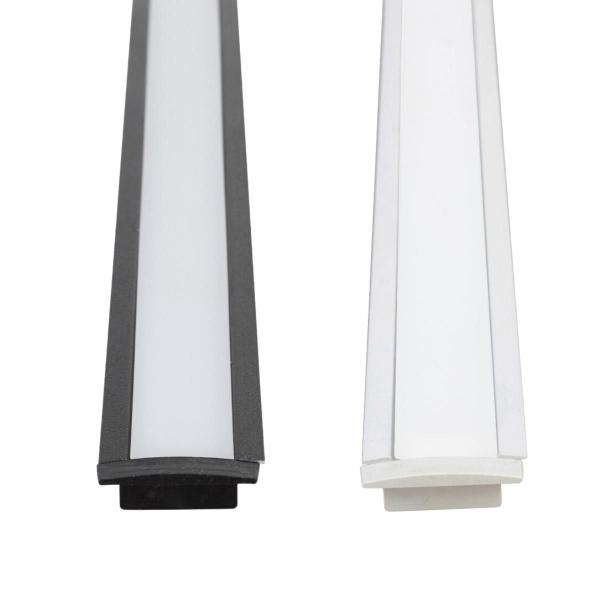 Kit 50 Perfil de Led Reforçado Embutir 24x7mm Barra 3m para Fita de Led Pasilux Imagem de Kit 50 Perfil de Led Reforçado Embutir 24x7mm Barra 3m para Fita de Led Pasilux