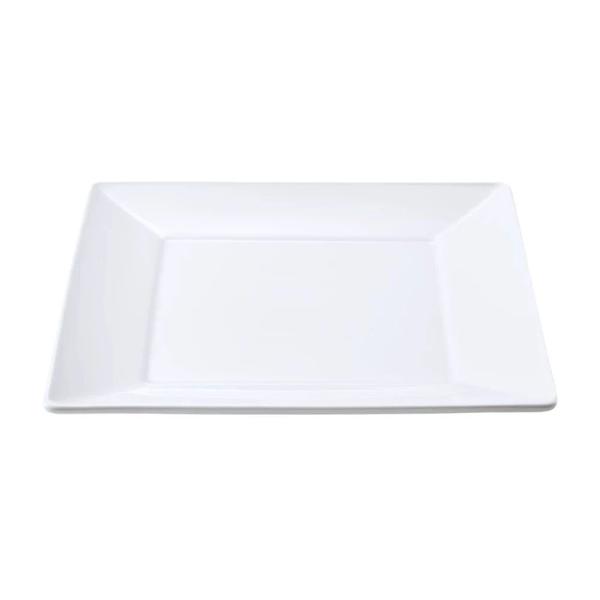 Imagem de Kit 50 Pratos Rasos Quadrado 21cm Branco Melamina/Plastico  Bestfer 