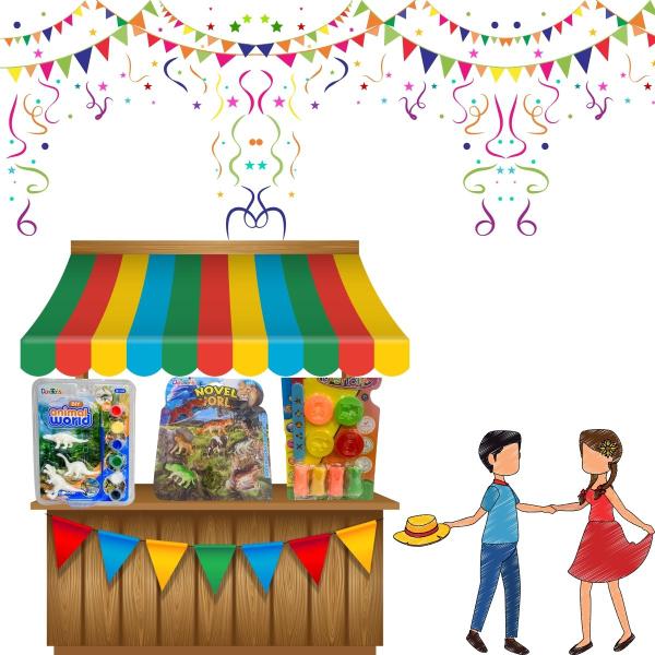 Imagem de kit 50 prendas festa junina para pescaria brinquedos infantil prêmio doação boneca carrinho para barraquinha 