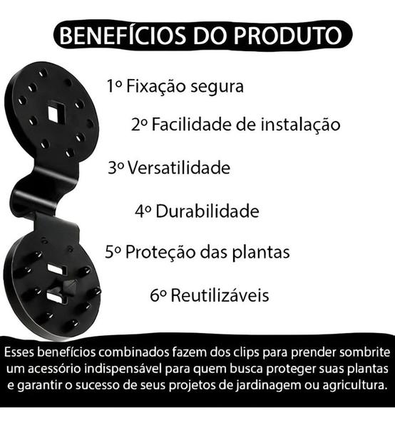 Imagem de Kit 50 Presilha, Clips Plásticos, Prendedor Para Fixar Sombrites ou Telas