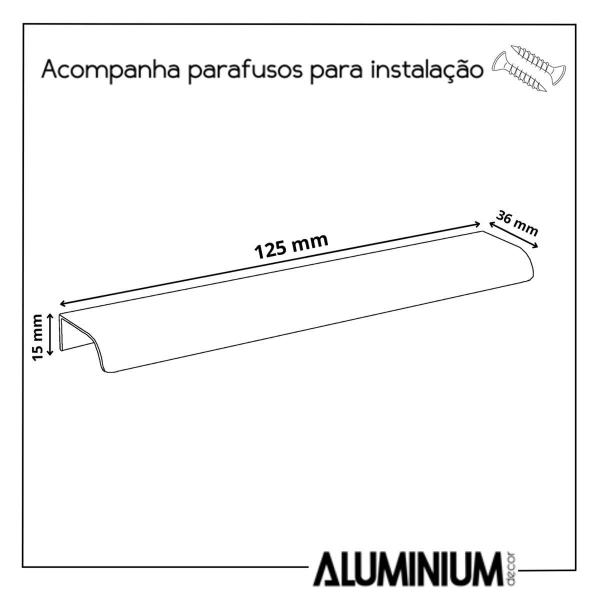 Imagem de Kit 50 Puxadores Alumínio Cobre Wave Reto 125mm