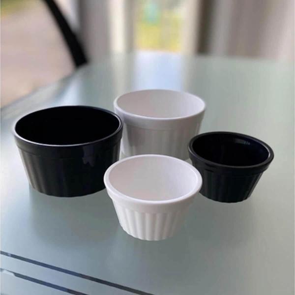 Imagem de Kit 50 Ramekin Canelado Preto 60ml Uno Coza Molho Restaurante