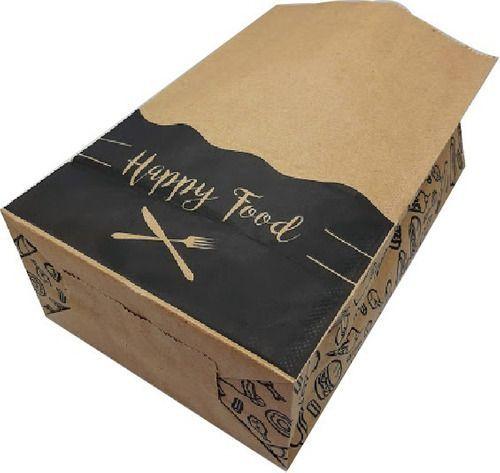 Imagem de Kit 50 Sacos de Papel Kraft 18x28x11 'Happy Food' - Perfeitos para Delivery de Lanches e Refeições