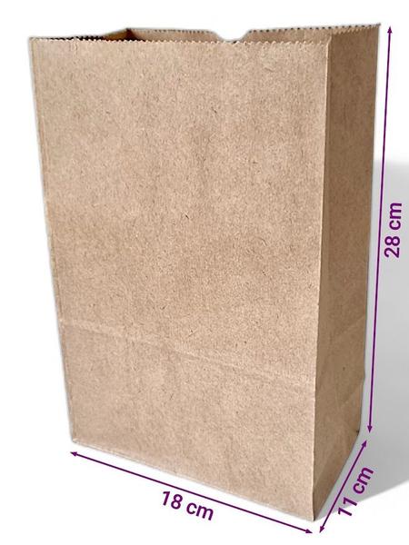 Imagem de Kit 50 Sacos de Papel Kraft 18x28x11 - Perfeitos para Delivery de Lanches e Refeições