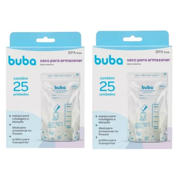 Kit 50 Sacos Para Armazenar Leite Materno 200ml - Buba Imagem de Kit 50 Sacos Para Armazenar Leite Materno 200ml - Buba