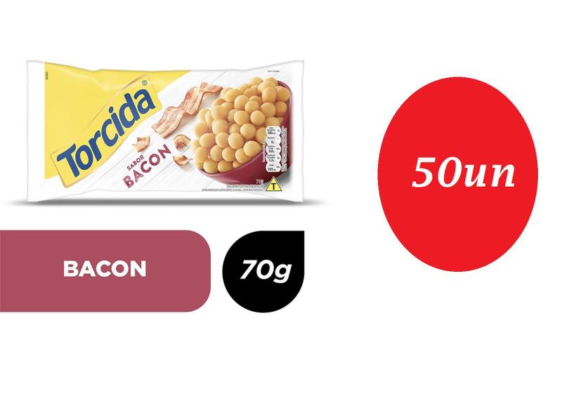 Imagem de Kit 50 Salgadinhos Torcida Sabor Bacon 70G - Lucky