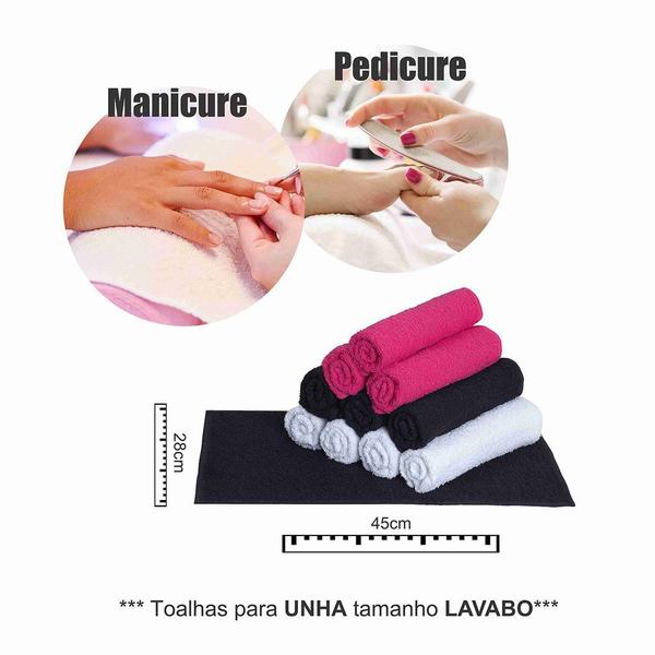 Imagem de Kit 50 Toalhas Lavabo Manicure 28cm x 45cm - Mch Toalhas.