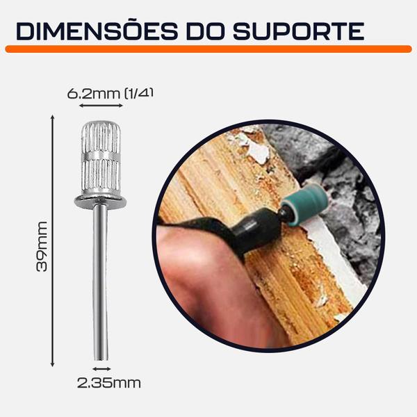 Imagem de Kit 50 Tubos De Lixa 1/4 Pol. Grão 80 Suporte Micro Retífica