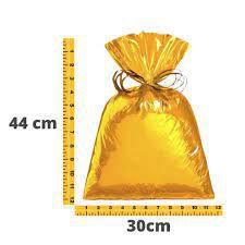 Imagem de Kit 50 un saco embalagem dourado presente cromus 30x44cm