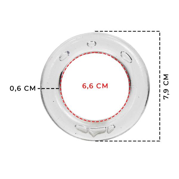 Imagem de Kit 50 Unidades de Argola Plástica 7,9cm Transparente Multiuso Resistente