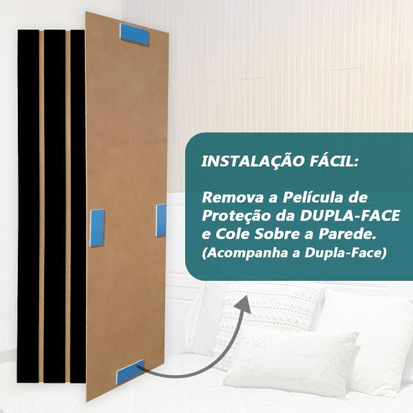 Imagem de Kit 50 Unidades Módulo Ripado de Placas 53x15cm Autoadesivo - LH Móveis