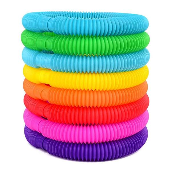 Imagem de Kit 50 unidades POP TUBE 14cm Tubo Fidget Toy Sensorial Descompressão Anti Stress