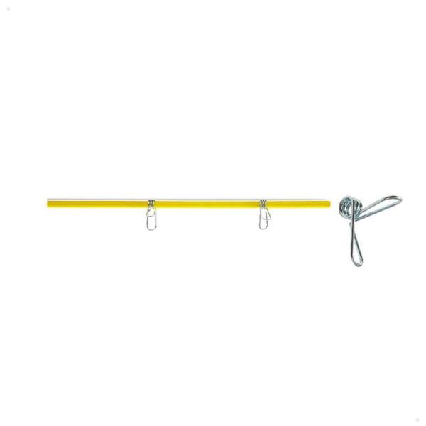 Imagem de Kit 50 Varetas De Fibra De Vidro Amarelo 120cmx10mm Zebu + 200 Clips De Metal 