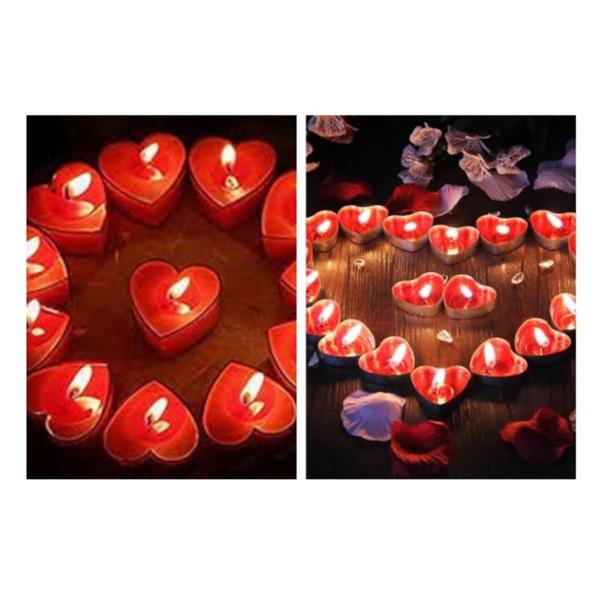 Imagem de Kit 50 Velas Coração Vermelho C/ Aroma De Morango Namorados