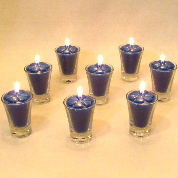 Imagem de Kit 50 Velas ul Escuro 7cm No Copinho 12h Decoração Festa