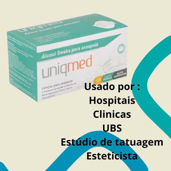 Imagem de kit 500 Álcool Swab Uniqmed Para Assepsia Bancada e Objetos