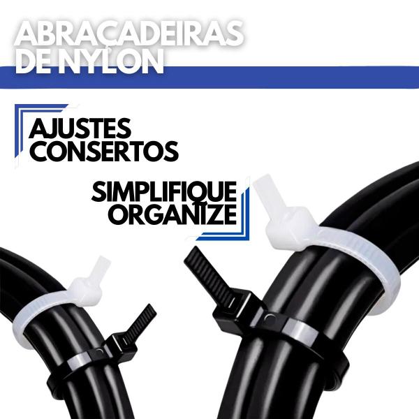 KIT 500 Cintas Plasticas/Abraçadeiras de NYLON 4,8x200mm - 500 PEÇAS - NOVA FERRAGENS Imagem de KIT 500 Cintas Plasticas/Abraçadeiras de NYLON 4,8x200mm - 500 PEÇAS