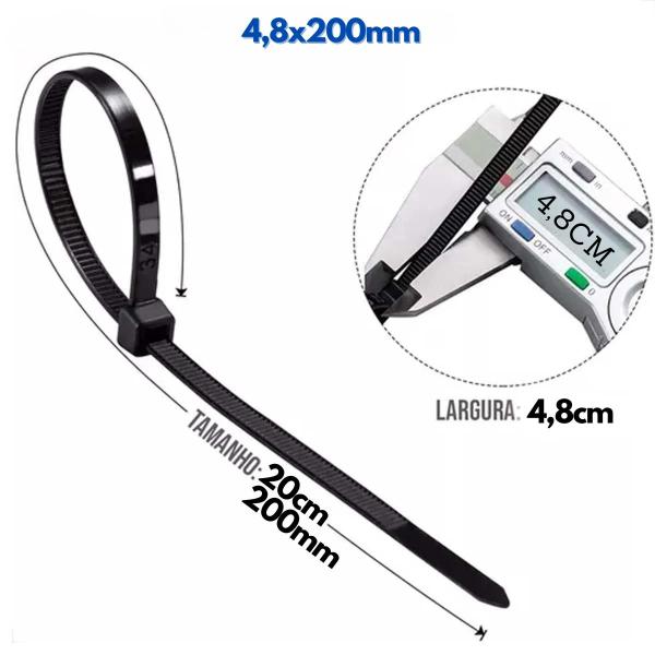 KIT 500 Cintas Plasticas/Abraçadeiras de NYLON 4,8x200mm - 500 PEÇAS - NOVA FERRAGENS Imagem de KIT 500 Cintas Plasticas/Abraçadeiras de NYLON 4,8x200mm - 500 PEÇAS