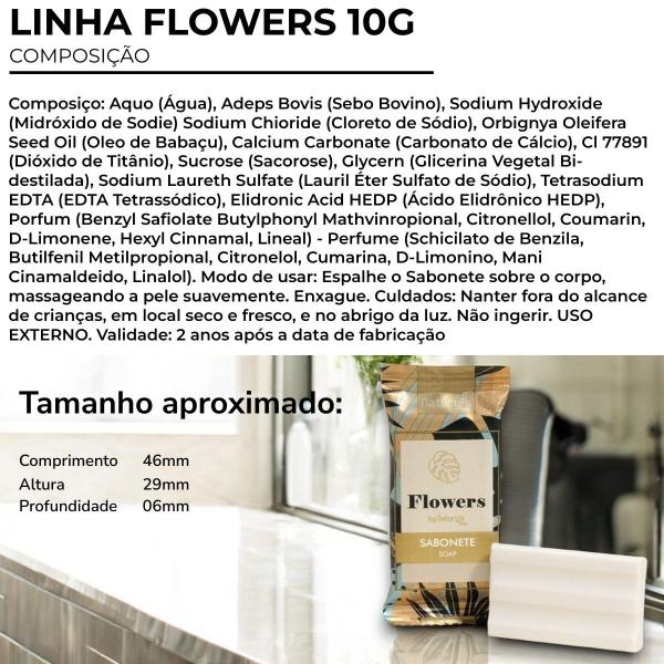 Imagem de Kit 500 Sabonete 10g Flowers by Naturys Pousada Hotel Motel Spa Doação Hostel