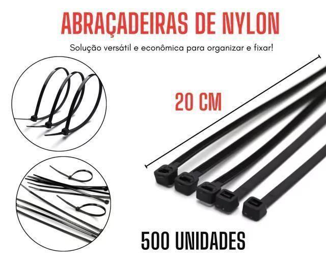 Imagem de Kit 500 Un. Abraçadeira De Nylon Preto