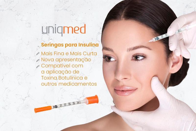 Imagem de Kit 500un seringa para insulina uniqmed 1,0ml 6x0,25mm 31g