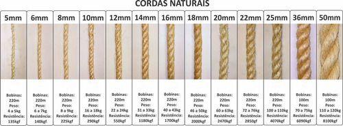 Imagem de Kit 50mts Corda Sisal Natural 6mm Ideal P/artesanato