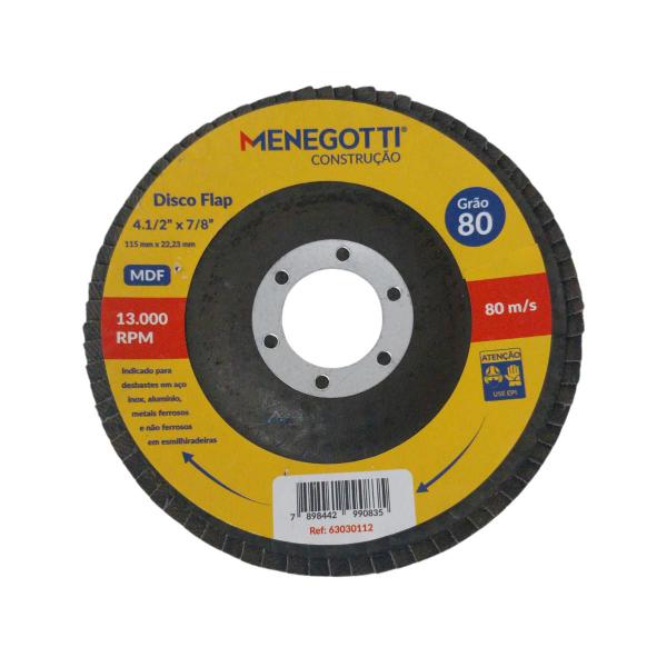 Imagem de Kit 50x Discos Flap Grão 80 115x22,23mm P/ Aços e Metais