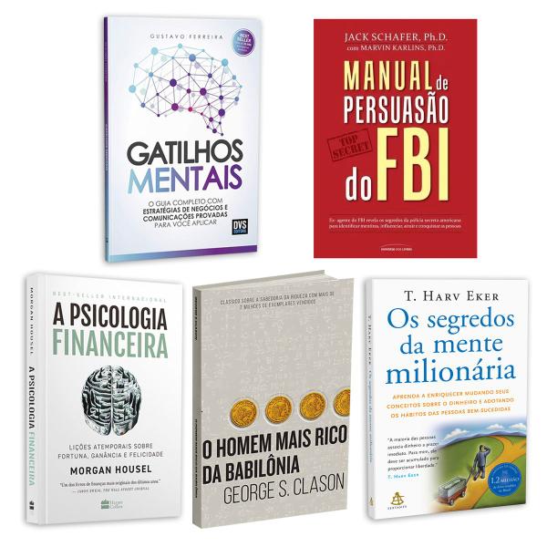 Imagem de Kit 5livros, Gatilhos Mentais, Psicologia Financeira, Homem Mais Rico da Babilônia, Segredos da Mente Milionária, Manual de Persuasão do FBI