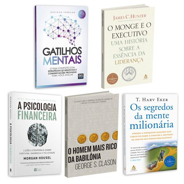 Kit 5livros, Gatilhos Mentais, Psicologia Financeira, Homem Mais Rico da Babilônia, Segredos da Mente Milionária, O Monge e o Executivo - DVS, HarperCollins, Sextante Imagem de Kit 5livros, Gatilhos Mentais, Psicologia Financeira, Homem Mais Rico da Babilônia, Segredos da Mente Milionária, O Monge e o Executivo