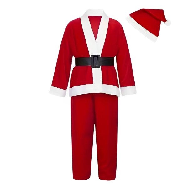 Imagem de Kit 5pçs Fantasia Papai Noel Natal Adulto Masculina  Festa Natalino Gorro Conjunto Completo Luxo