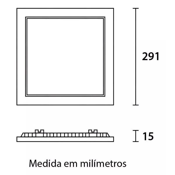 Imagem de Kit 5Pçs Painel Plafon Led 24W Quadrado Embutir Branco 29X29