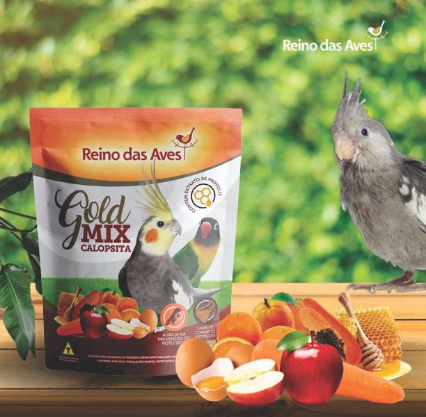 Kit 5un Calopsita Gold Mix 500g - Reino Das Aves Imagem de Kit 5un Calopsita Gold Mix 500g - Reino Das Aves