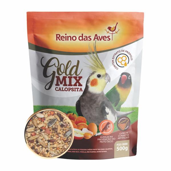 Kit 5un Calopsita Gold Mix 500g - Reino Das Aves Imagem de Kit 5un Calopsita Gold Mix 500g - Reino Das Aves