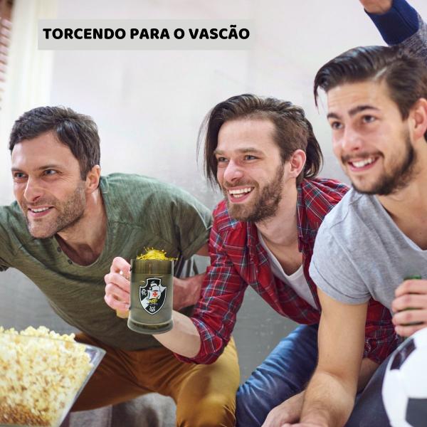 Imagem de Kit 5Un Caneca Copo Gel 300ml Isolante Térmico Chopp Cerveja Time Clube Escudo Vasco Oficial Selo