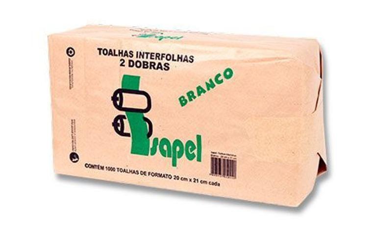 Imagem de Kit 5Un Toalhas Interfolha 2D Branco 20X21Cm 1000Um Isapel