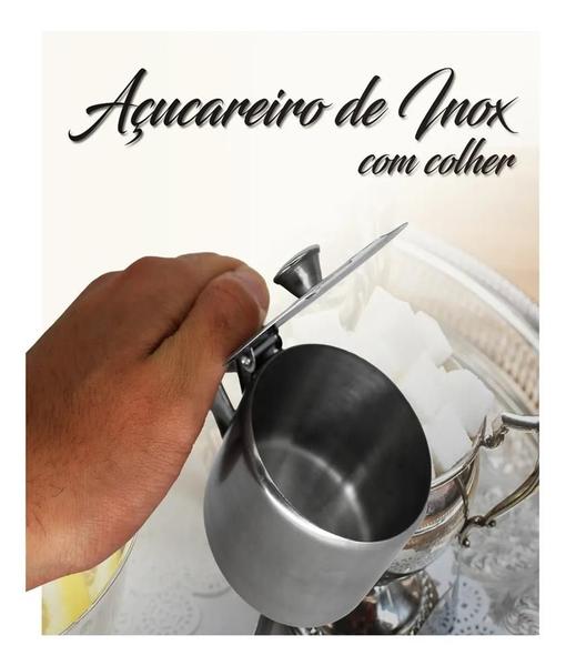 Imagem de Kit 5x Açucareiro de Inox 250ml MZ-36265 / Monaliza