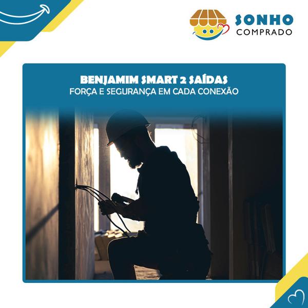 Imagem de Kit 5x Benjamim Smart 10A 2 saídas PRE 2P 043935 InterNEED