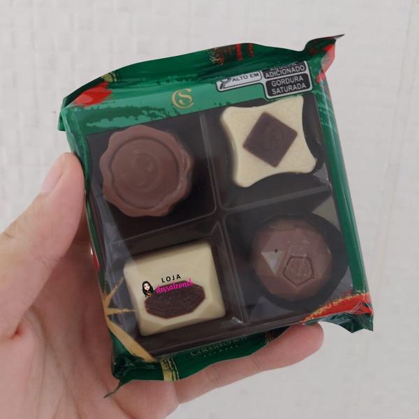 Imagem de Kit 5x Bombons Magia de Natal Sortidos 40g Chocolate Trufas Presente Lembrancinha Miniatura Atacado