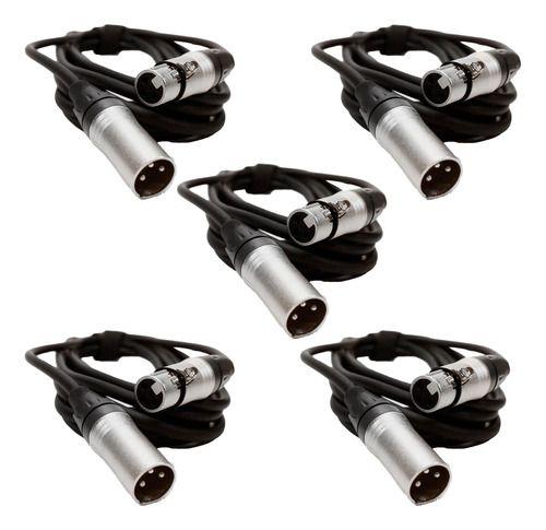 Imagem de Kit 5x Cabos Microfone Xlr/xlr Balanceado Wireconex 5 Metros