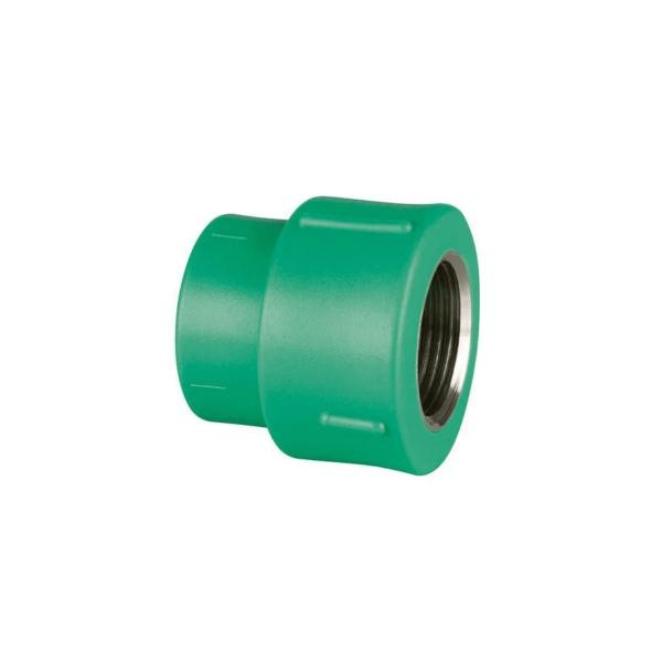 Imagem de KIT 5x Luva Mista 20 x 1/2" BSP PPR Verde para Água Quente e Fria AMANCO