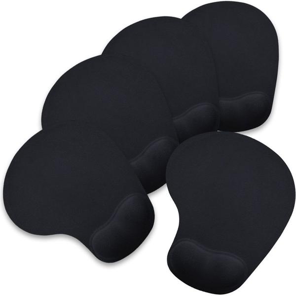 Imagem de Kit 5x Mouse Pad Ergonômico com Apoio de Punho Topget Preto