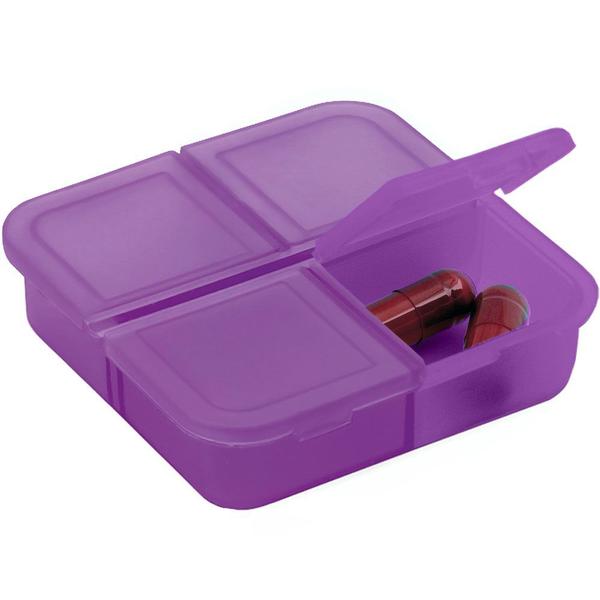 Imagem de Kit 5x Porta Comprimidos com 4 Divisórias TopGet Violeta