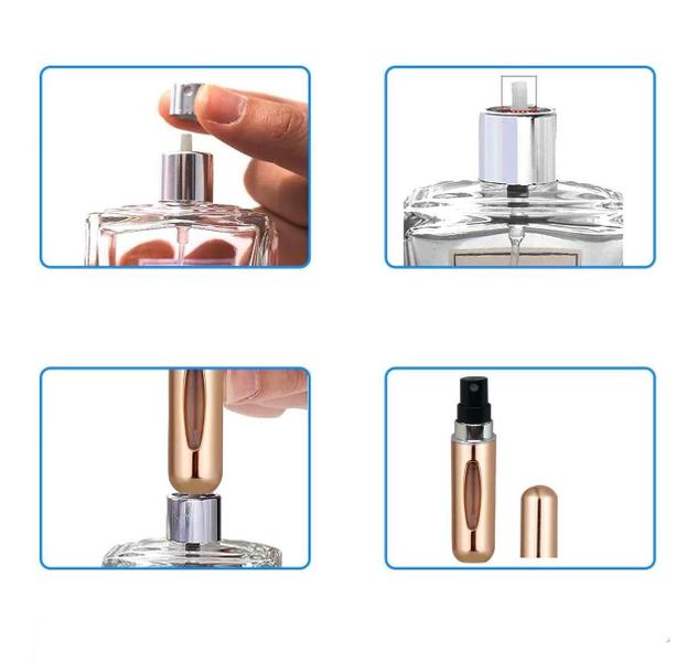 Imagem de Kit 5x Porta Perfumes 5ml Mini Frasco Perfume Recarregável