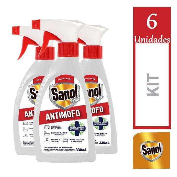 Imagem de Kit 6 A7 Anti-Mofo Sanol Desodorizado de Ambiente 330ml