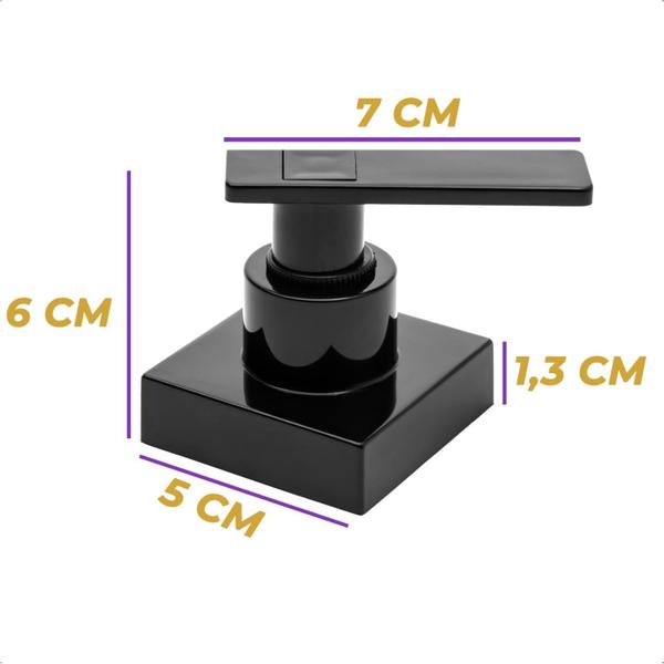 Imagem de Kit 6 Acabamento para Registro 1/2 3/4 e 1 Alavanca Preto Pressão Gaveta Chuveiro Padrão Deca