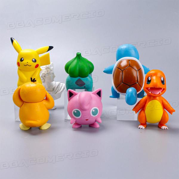 Imagem de Kit 6 Action Figure Serie Jogo Pokemon Pikachu Charmander