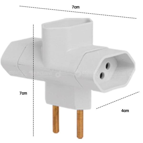 Imagem de Kit 6 Adaptador de Tomada Benjamin 3 PINOS Formato T de 10A