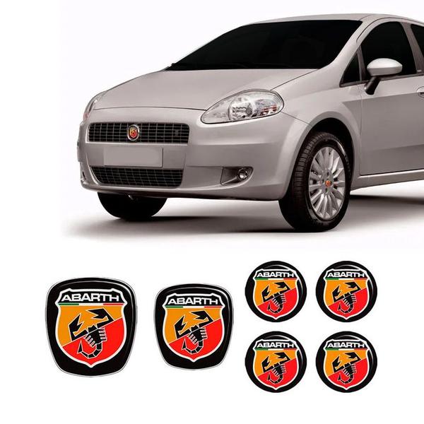 Imagem de Kit 6 Adesivos Emblemas Abarth Fiat Punto 2007 Até 2017