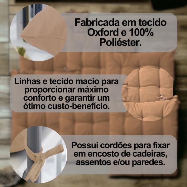 Imagem de Kit 6 Almofadas Futon Confortável P/ Cadeiras Assento Decorativo 40x40